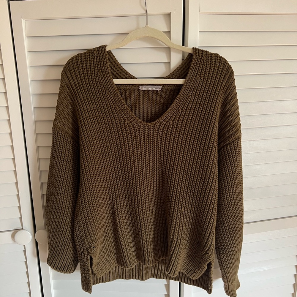 Everlane chunky v-neck sweater